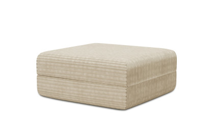 Pouf convertible et modulable, mousse écologique et assise ferme  - Velours côtelé XL Beige