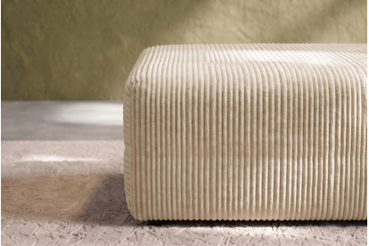 Pouf non convertible et modulable - Velours côtelé XL Beige