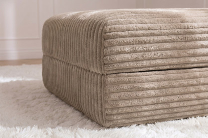 Pouf convertible et modulable, mousse écologique et assise ferme  - Velours côtelé XL Marron