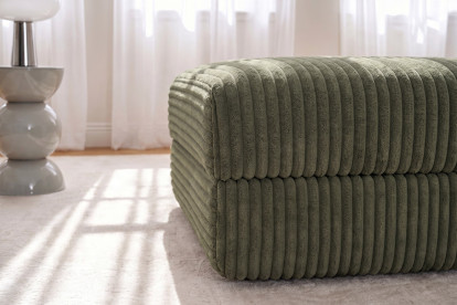 Pouf convertible et modulable, mousse écologique et assise ferme  - Velours côtelé XL Vert