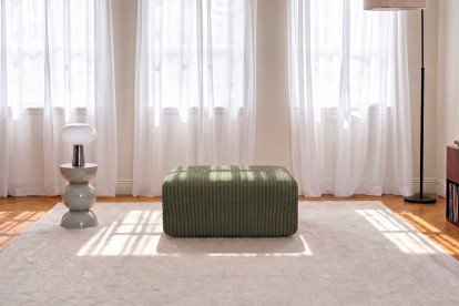 Pouf non convertible et modulable - Velours côtelé XL Vert