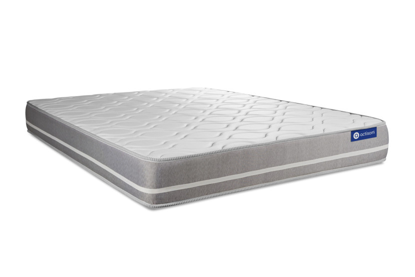Ensemble Matelas Sommier 135x200 cm - Sommier Gris (en kit) - Actimemo Touch