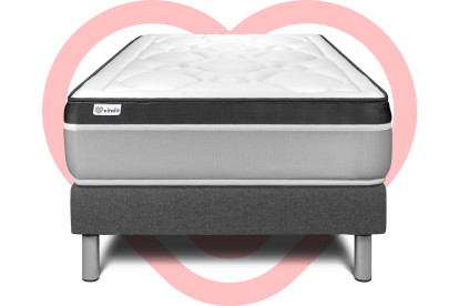 Ensemble Matelas Sommier 120x190 cm - Sommier Gris (en kit) - Vital Ergo
