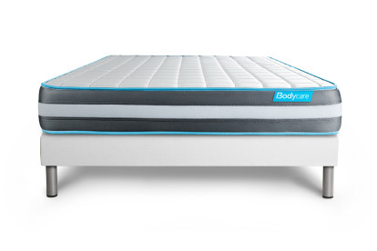 Ensemble Matelas Sommier 200x200 cm - Sommier Blanc (en kit) - Bodyform