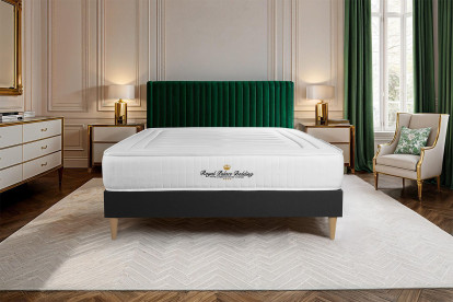 Ensemble Matelas Sommier 130x200 cm - Sommier Noir (en kit) - Lancaster