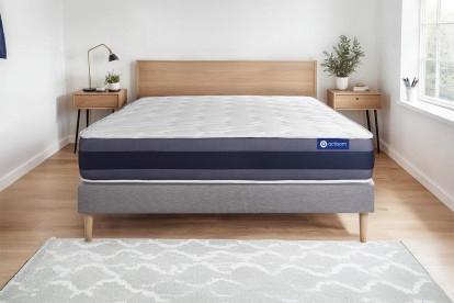 Ensemble Matelas Sommier 120x210 cm - Sommier Gris (en kit) - Actilatex Morpho