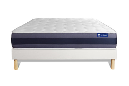 Ensemble Matelas Sommier 130x190 cm - Sommier Blanc (en kit) - Actiflex Morpho