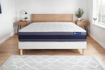 Ensemble Matelas Sommier 180x210 cm - Sommier Blanc (en kit) - Actilatex Morpho