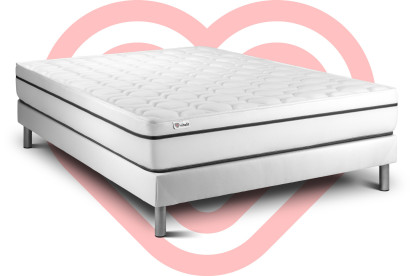 Ensemble Matelas Sommier 135x200 cm - Sommier Blanc (en kit) - Vital Spa