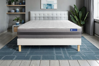 Ensemble Matelas Sommier 180x220 cm - Sommier Blanc (en kit) - Actiflex Relax
