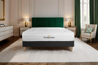 Ensemble Matelas Sommier 135x190 cm - Sommier Noir (en kit) - Lancaster