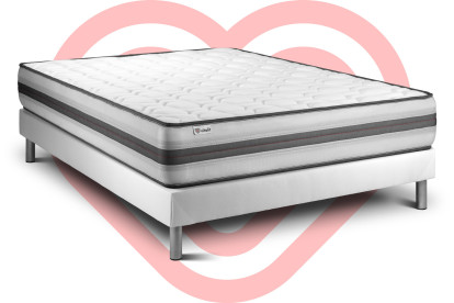 Ensemble Matelas Sommier 140x220 cm - Sommier Blanc (en kit) - Vitalpower Recover