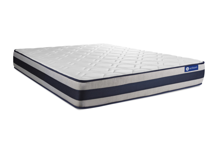Ensemble Matelas Sommier 135x190 cm - Sommier Gris (en kit) - Actimemo Ergo