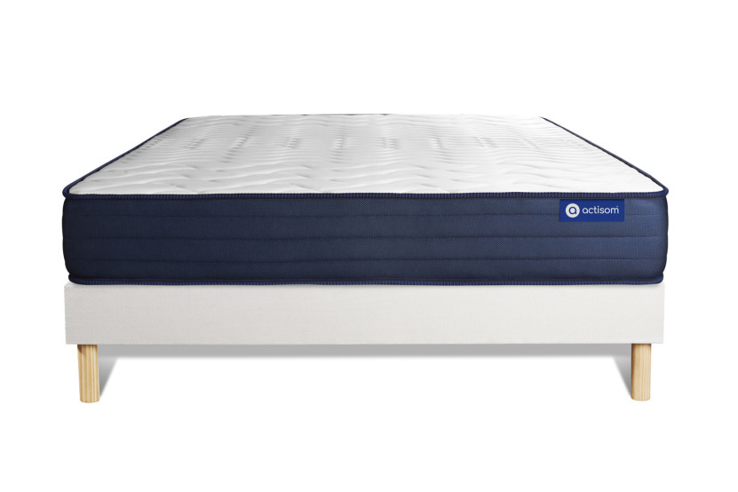 Ensemble Matelas Sommier 160x220 cm - Sommier Blanc (en kit) - Actiflex Life