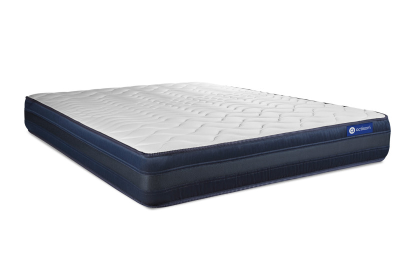 Ensemble Matelas Sommier 140x210 cm - Sommier Blanc (en kit) - Actimemo Tech