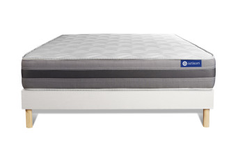 Ensemble Matelas Sommier 120x210 cm - Sommier Blanc (en kit) - Actiflex Relax