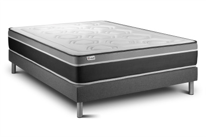 Ensemble Matelas Sommier 160x220 cm - Sommier Gris (en kit) - Vital Care