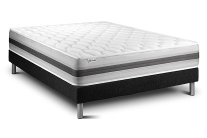 Ensemble Matelas Sommier 180x220 cm - Sommier Noir (en kit) - Vitalspring Recover
