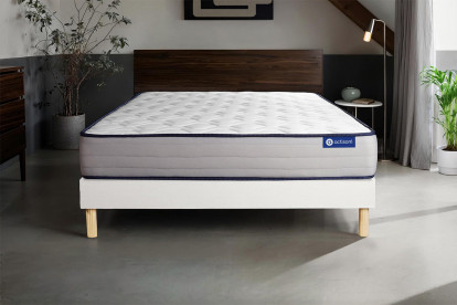 Ensemble Matelas Sommier 130x200 cm - Sommier Blanc (en kit) - Actilatex Form