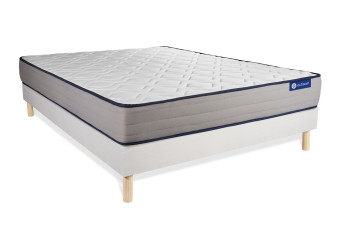 Ensemble Matelas Sommier 120x195 cm - Sommier Blanc (en kit) - Actimemo Form