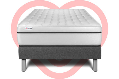 Ensemble Matelas Sommier 120x200 cm - Sommier Gris (en kit) - Vital Spa