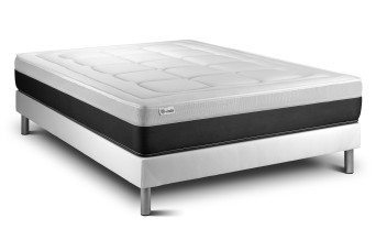 Ensemble Matelas Sommier 135x190 cm - Sommier Blanc (en kit) - Vital Form