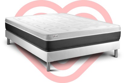 Ensemble Matelas Sommier 160x190 cm - Sommier Blanc (en kit) - Vital Soft