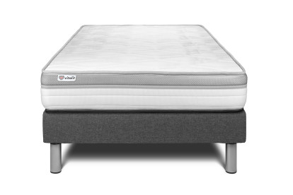 Ensemble Matelas Sommier 120x200 cm - Sommier Gris (en kit) - Vital Relax