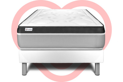 Ensemble Matelas Sommier 120x200 cm - Sommier Blanc (en kit) - Vital Ergo