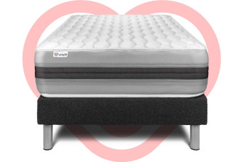 Ensemble Matelas Sommier 120x200 cm - Sommier Noir (en kit) - Vitalspring Recover