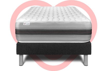 Ensemble Matelas Sommier 120x200 cm - Sommier Noir (en kit) - Vitalspring Recover
