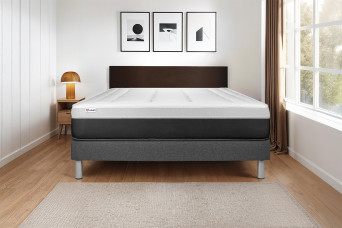Ensemble Matelas Sommier 130x200 cm - Sommier Gris (en kit) - Vital Form