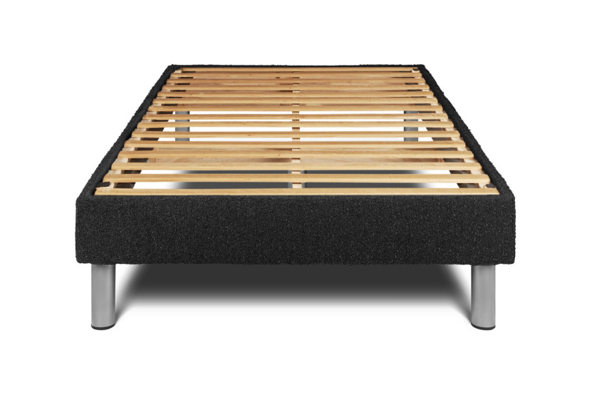 Ensemble Matelas Sommier 120x190 cm - Sommier Noir (en kit) - Vitalmemo Back