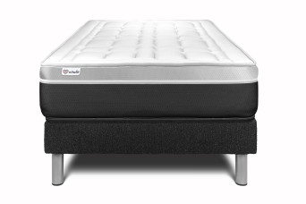 Ensemble Matelas Sommier 120x200 cm - Sommier Noir (en kit) - Vital Soft