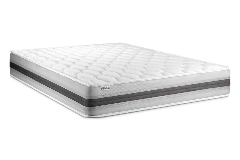 Ensemble Matelas Sommier 120x200 cm - Sommier Noir (en kit) - Vitalspring Recover