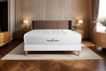 Ensemble Matelas Sommier 135x190 cm - Sommier Blanc (en kit) - Windsor