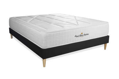 Ensemble Matelas Sommier 120x195 cm - Sommier Noir (en kit) - Windsor