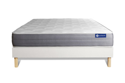 Ensemble Matelas Sommier 130x190 cm - Sommier Blanc (en kit) - Actilatex Dream