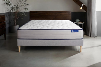 Ensemble Matelas Sommier 120x195 cm - Sommier Gris (en kit) - Actiflex Form