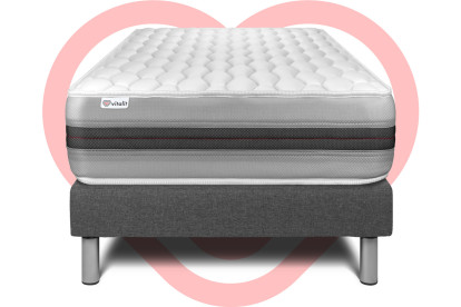 Ensemble Matelas Sommier 120x190 cm - Sommier Gris (en kit) - Vitalspring Recover