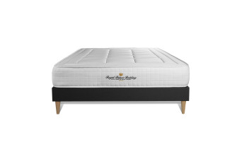 Ensemble Matelas Sommier 120x210 cm - Sommier Noir (en kit) - Balmoral