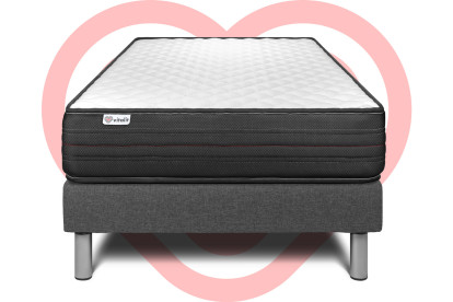 Ensemble Matelas Sommier 120x190 cm - Sommier Gris (en kit) - Vitalpower