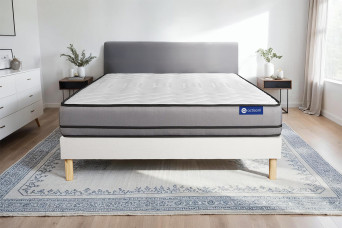Ensemble Matelas Sommier 130x200 cm - Sommier Blanc (en kit) - Actiflex Night