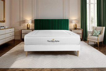 Ensemble Matelas Sommier 160x195 cm - Sommier Blanc (en kit) - Lancaster