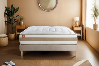 Matelas 200x200 cm Ressorts ensachés et Mémoire de forme - Le Tendre