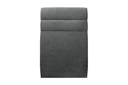 Lit 90x190 cm - Sommier tapissier H29 cm + tête de lit à lignes - Tissu Toile natté Gris Anthracite