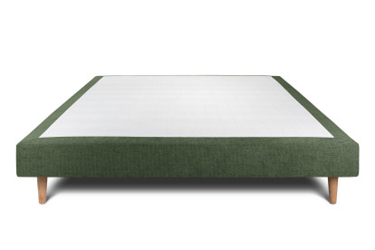 Sommier Tapissier 150x190 cm - H29 cm - Toile nattée - Vert kaki