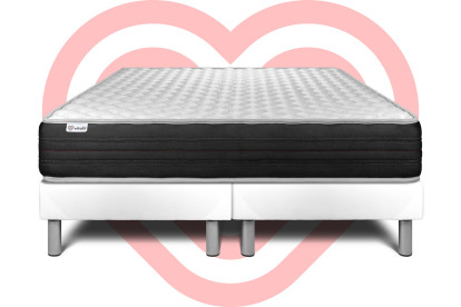 Ensemble Matelas Sommier 160x200 cm - 2 Sommiers Blanc - Vitalmemo One