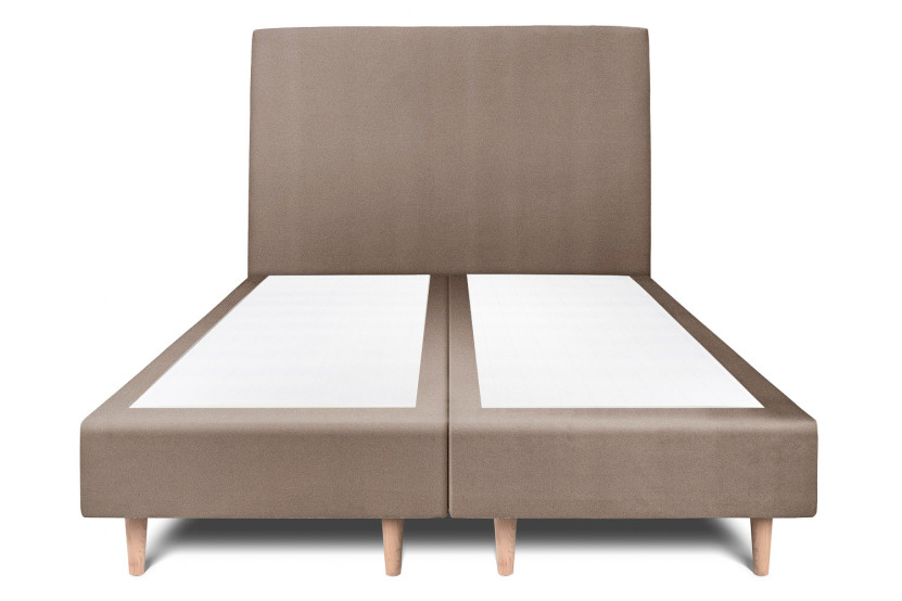 Lit 2x100x200 cm avec Tête de lit tapissée - Tissu Velours