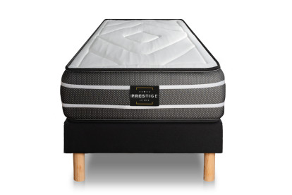 Ensemble Matelas Sommier 90x190 cm - Sommier Noir (déjà monté) - Exclusive